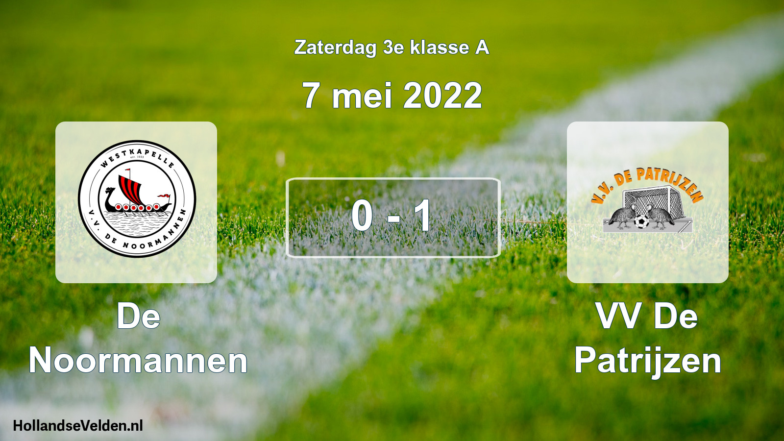 Total number of matches played: De Noormannen - VV De Patrijzen 0 - 1 (7 May 2022)