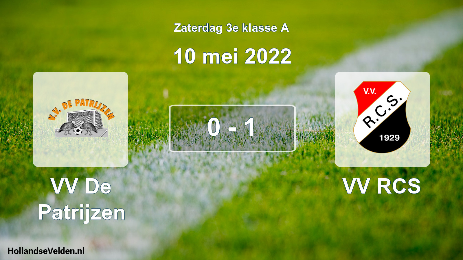 Total number of matches played: VV De Patrijzen - VV RCS 0 - 1 (10 May 2022)