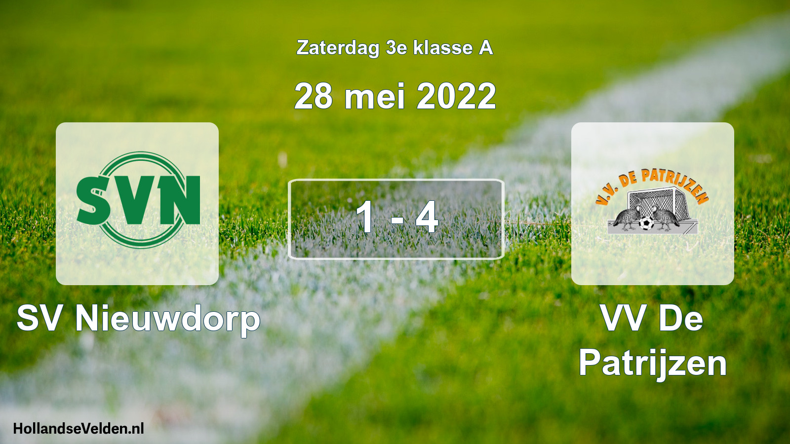 Total number of matches played: SV Nieuwdorp - VV De Patrijzen 1 - 4 (28 May 2022)