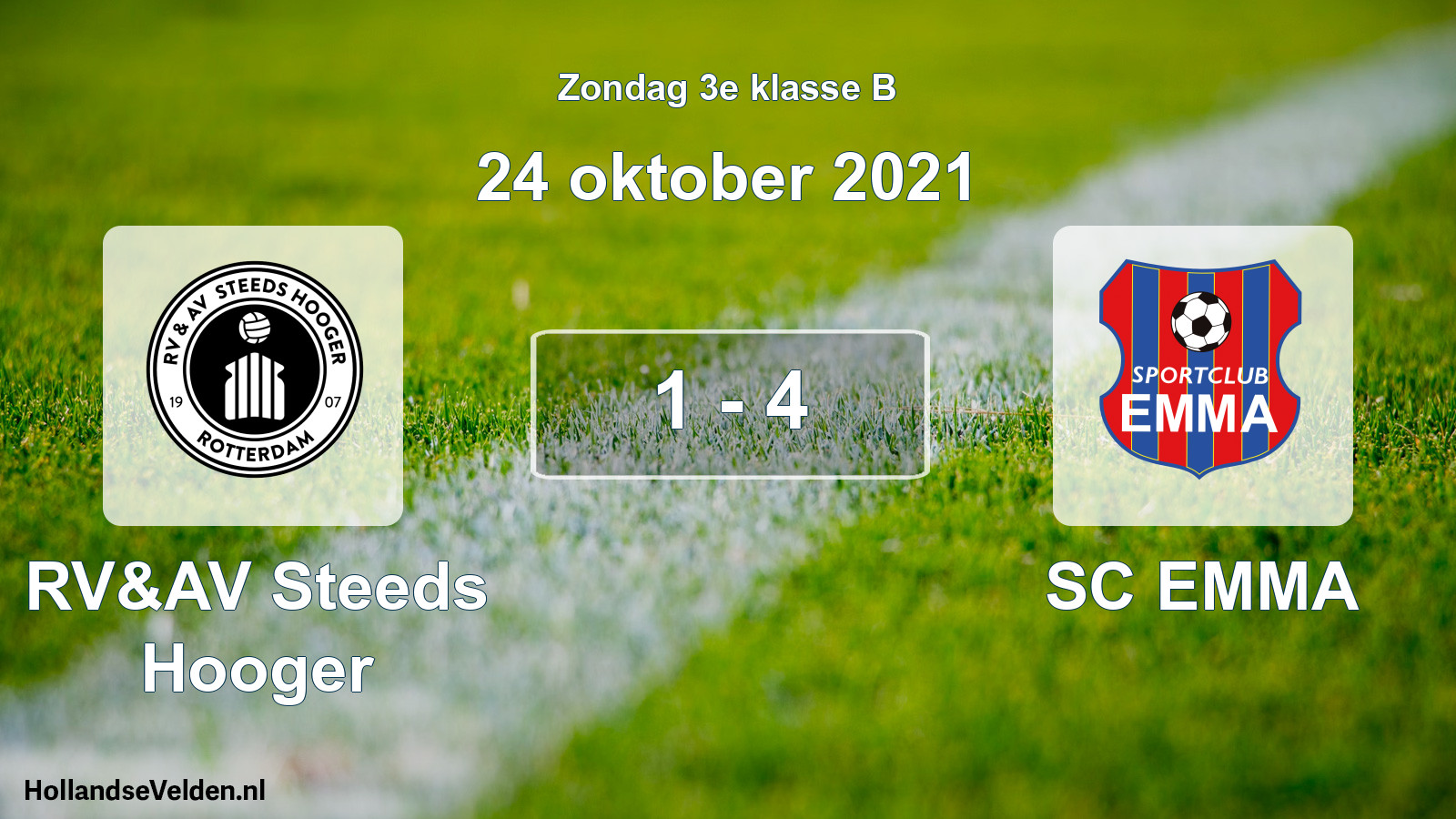Total number of matches played: RV&AV Steeds Hooger - SC EMMA 1 - 4 (24 October 2021)