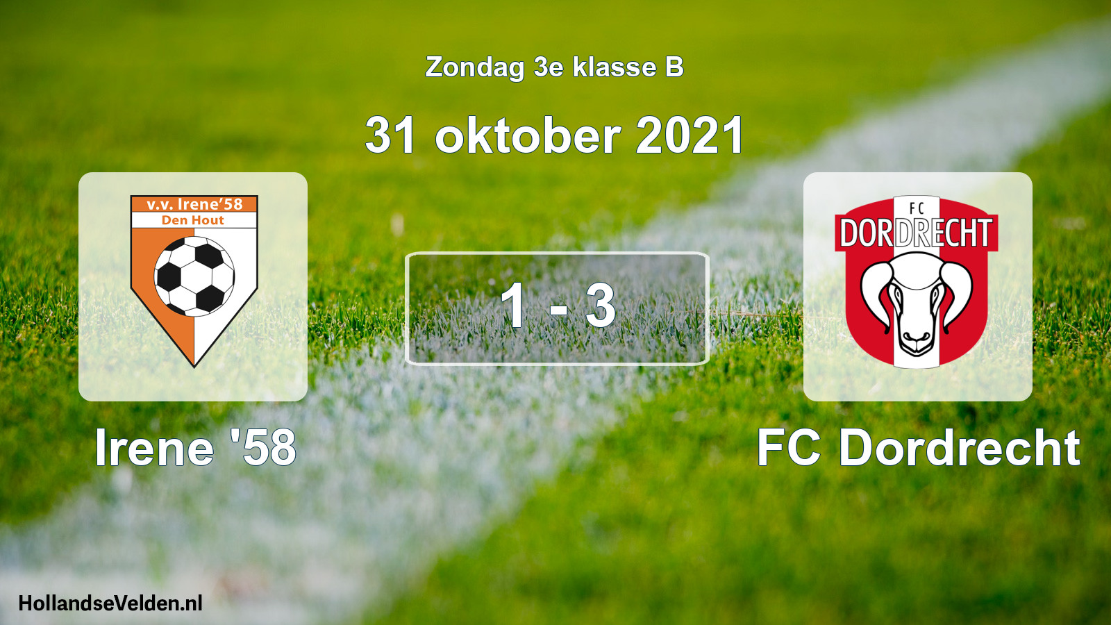 Total number of matches played: Irene '58 - FC Dordrecht 1 - 3 (31 October 2021)