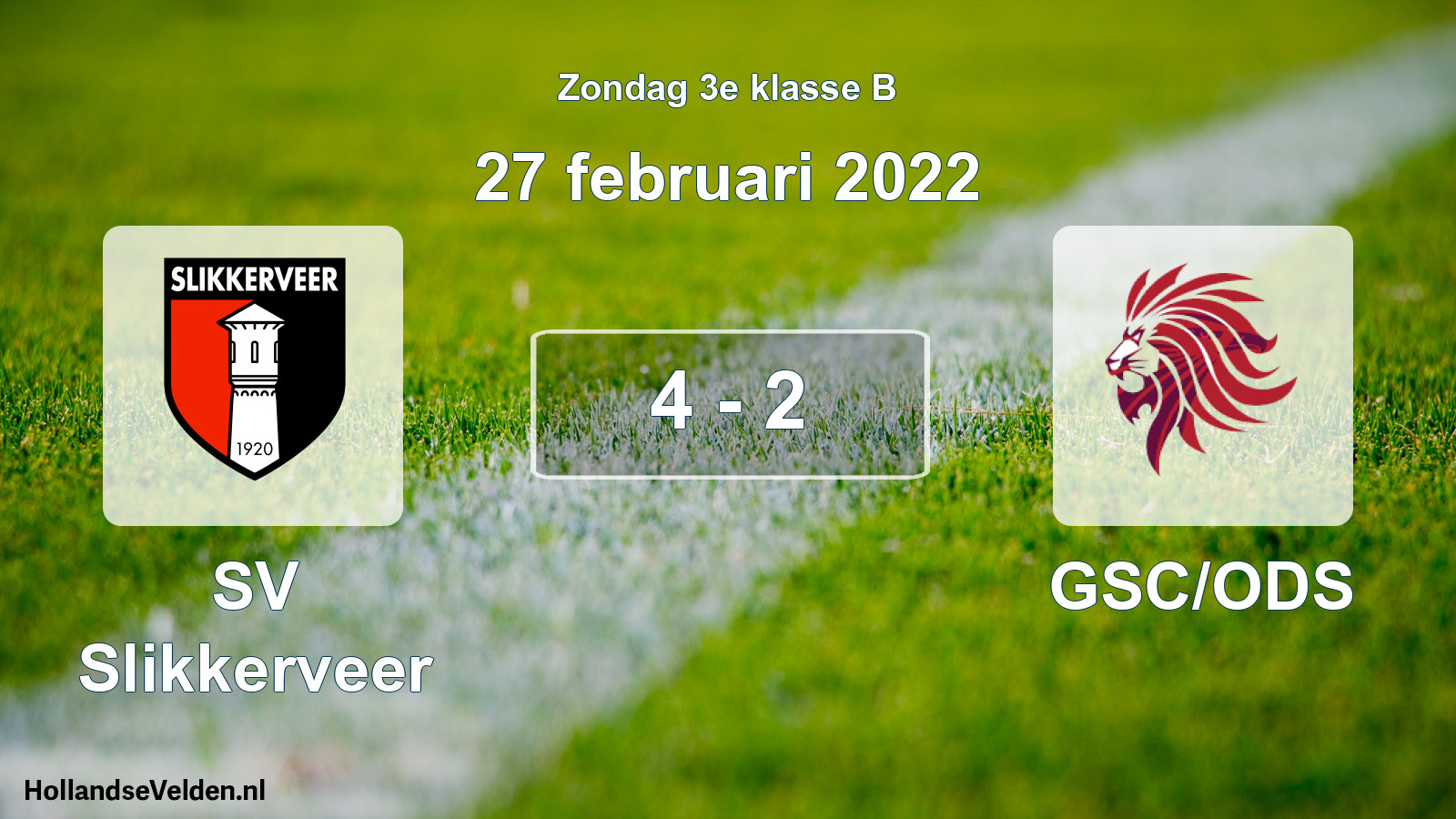 Total number of matches played: SV Slikkerveer - GSC/ODS 4 - 2 (27 February 2022)