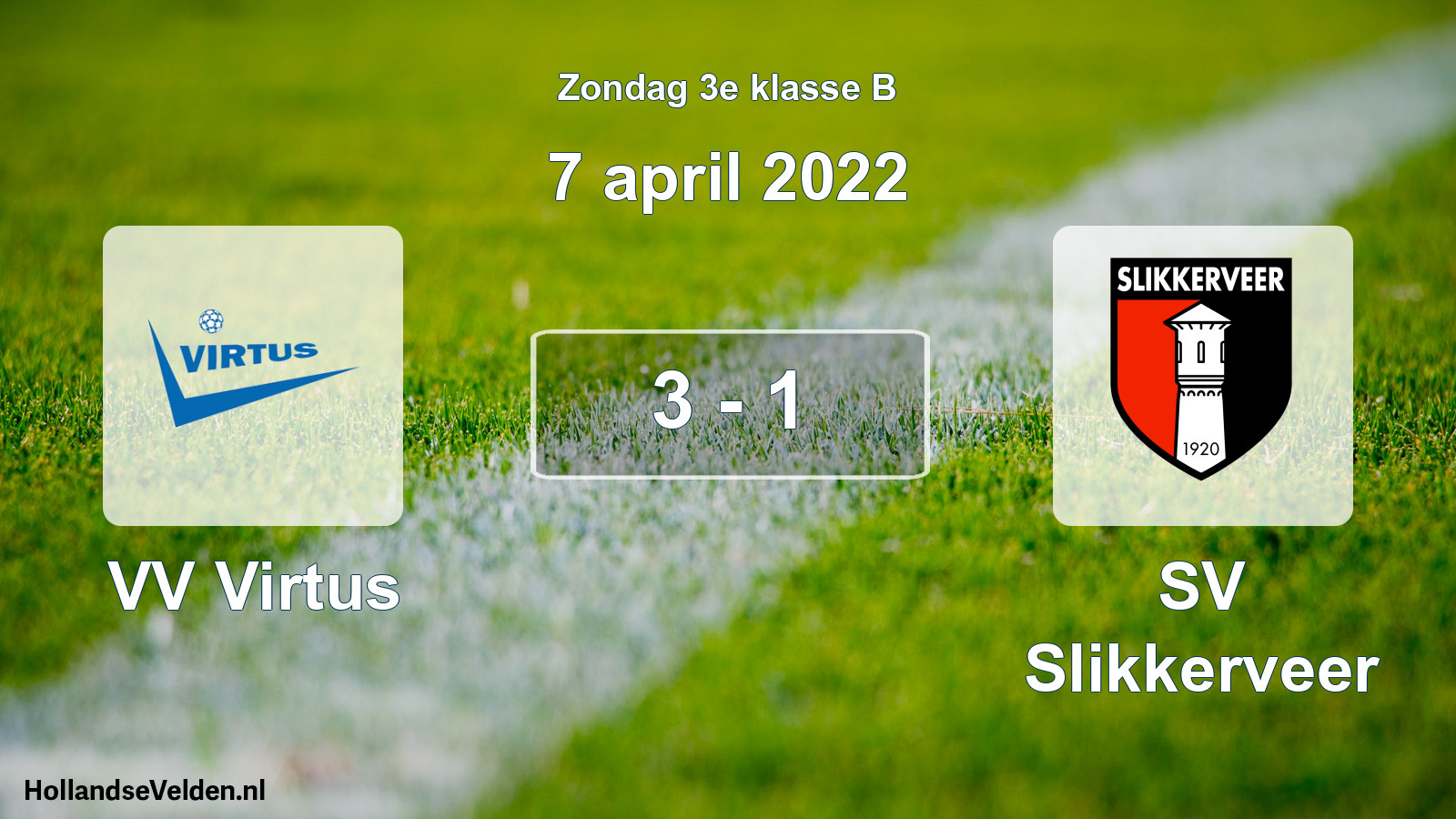 Total number of matches played: VV Virtus - SV Slikkerveer 3 - 1 (7 April 2022)