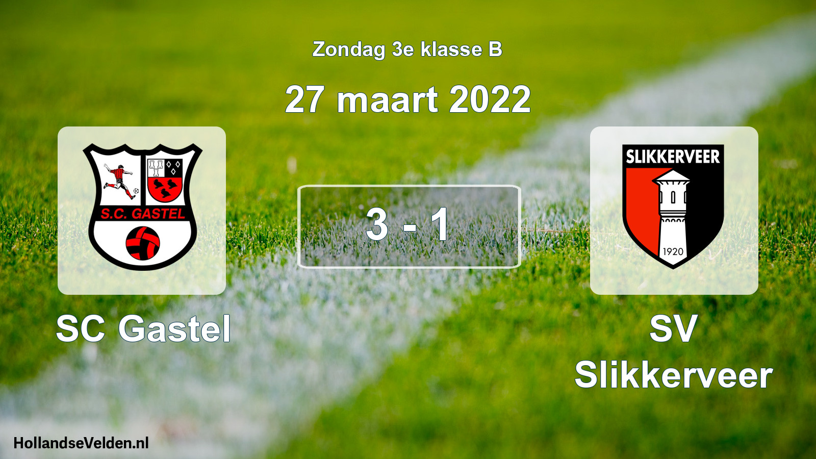 Total number of matches played: SC Gastel - SV Slikkerveer 3 - 1 (27 March 2022)