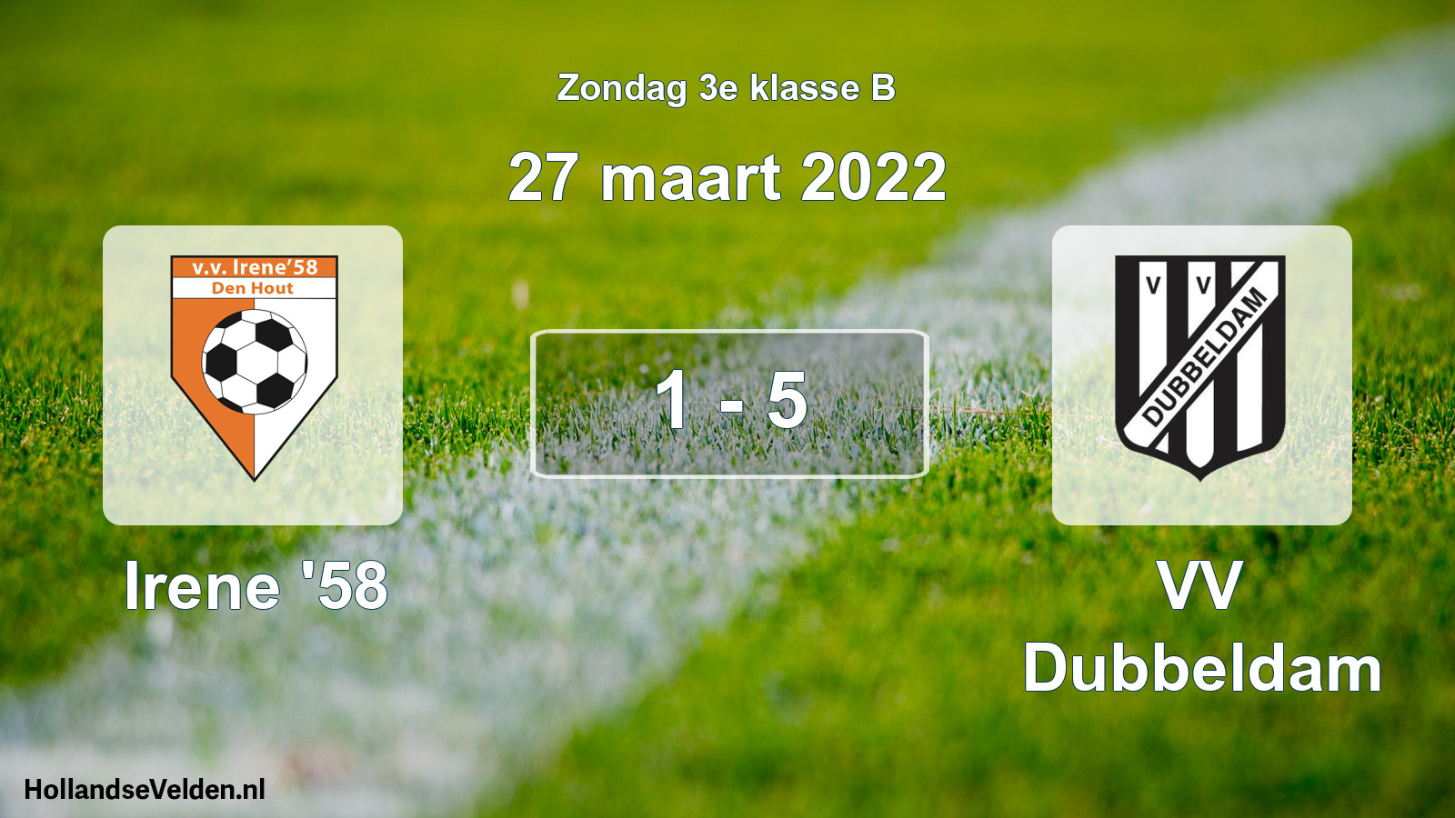 Total number of matches played: Irene '58 - VV Dubbeldam 1 - 5 (27 March 2022)