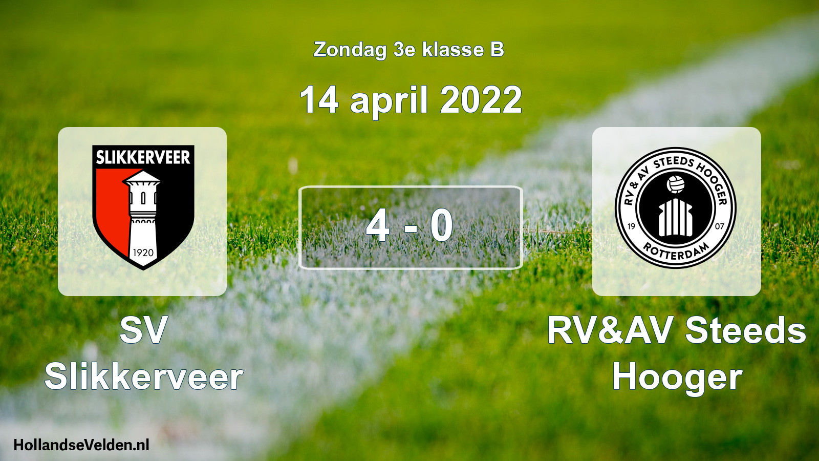 Total number of matches played: SV Slikkerveer - RV&AV Steeds Hooger 4 - 0 (14 April 2022)