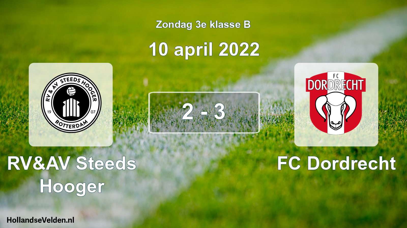 Total number of matches played: RV&AV Steeds Hooger - FC Dordrecht 2 - 3 (10 April 2022)