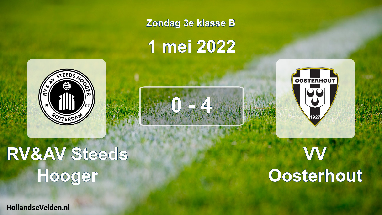 Total number of matches played: RV&AV Steeds Hooger - VV Oosterhout 0 - 4 (1 May 2022)