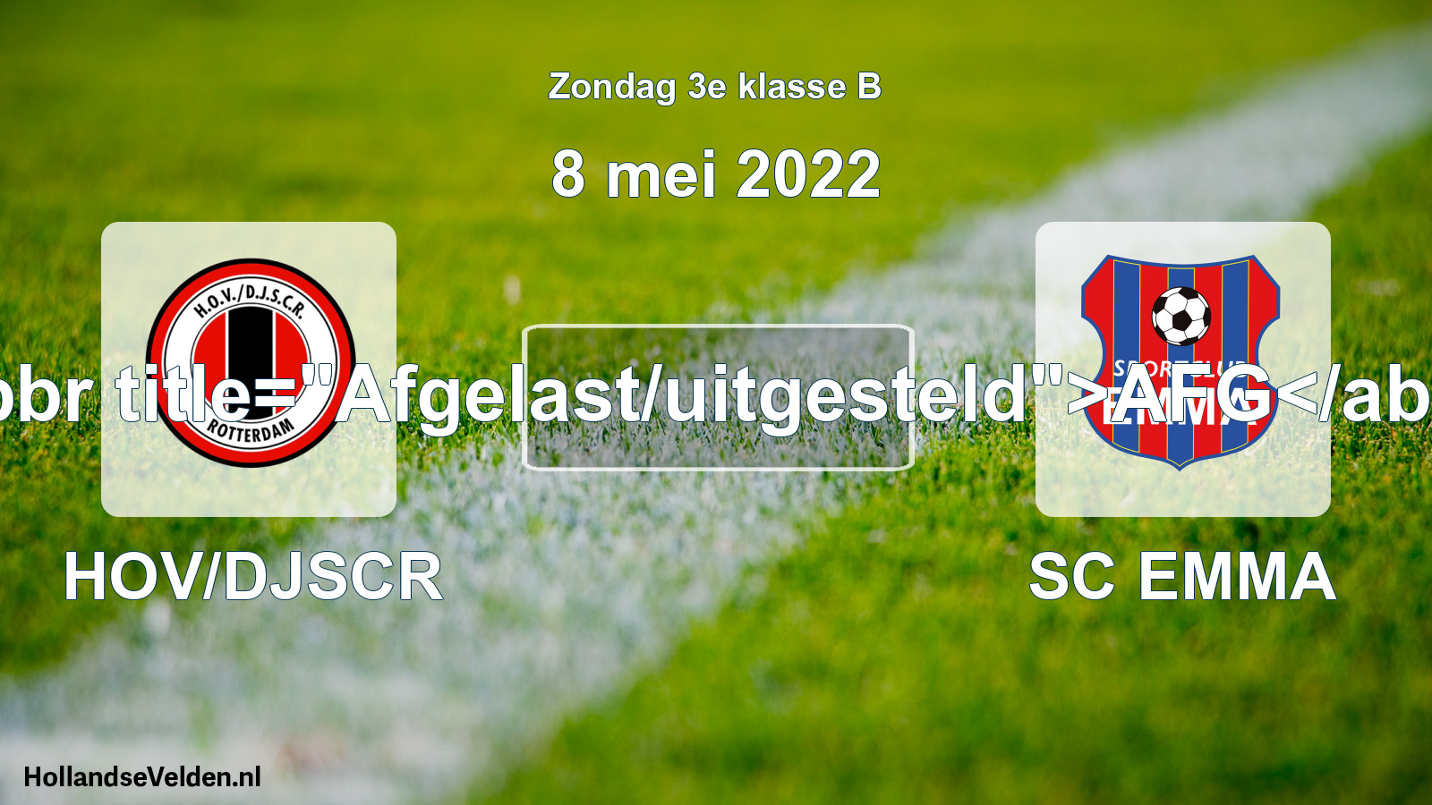 Scheduled Match: HOV/DJSCR - SC EMMA (8 May 2022)
