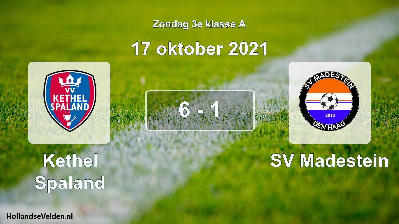 Total number of matches played: Kethel Spaland - SV Madestein 6 - 1 (17 October 2021)