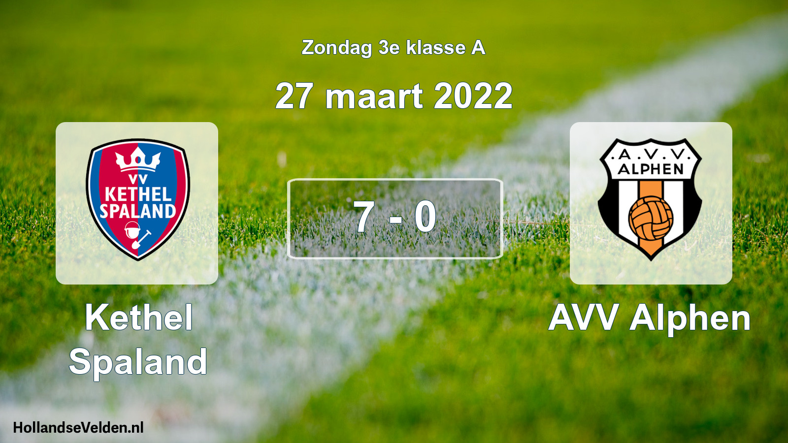 Total number of matches played: Kethel Spaland - AVV Alphen 7 - 0 (27 March 2022)
