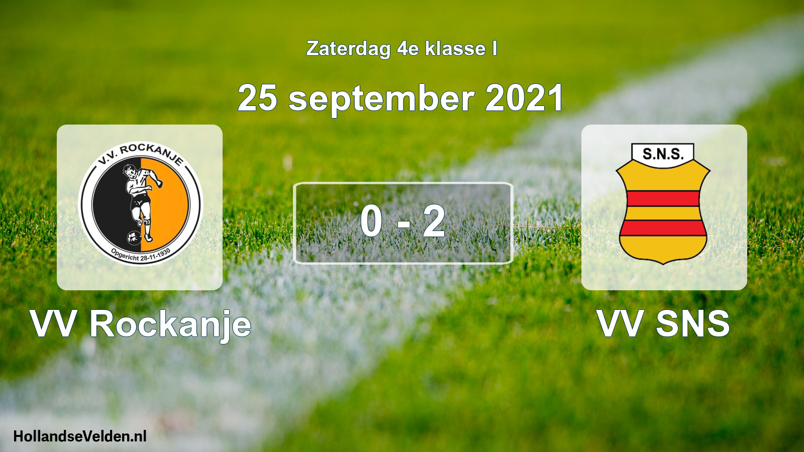 Total number of matches played: VV Rockanje - VV SNS 0 - 2 (25 September 2021)