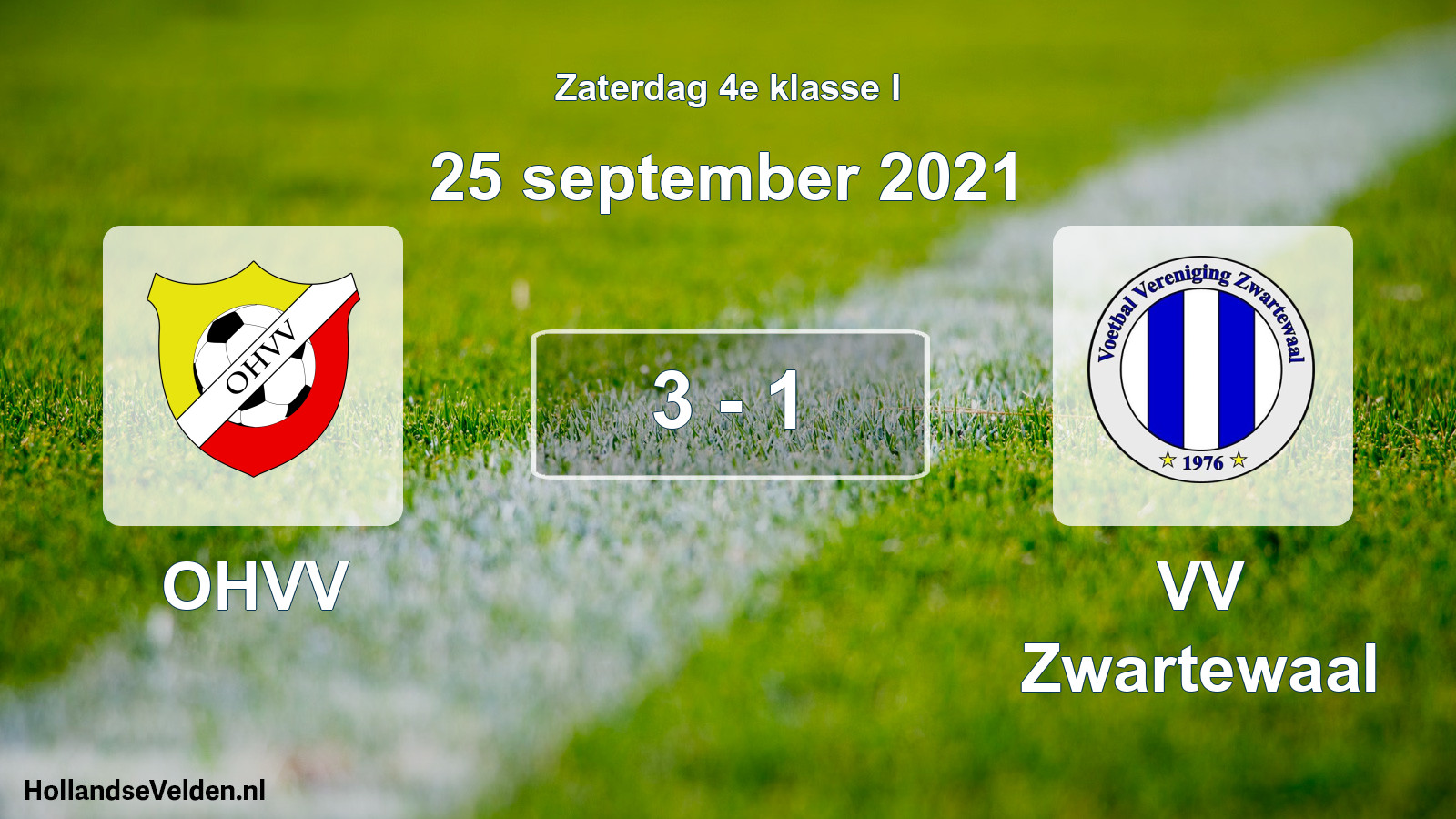Total number of matches played: OHVV - VV Zwartewaal 3 - 1 (25 September 2021)