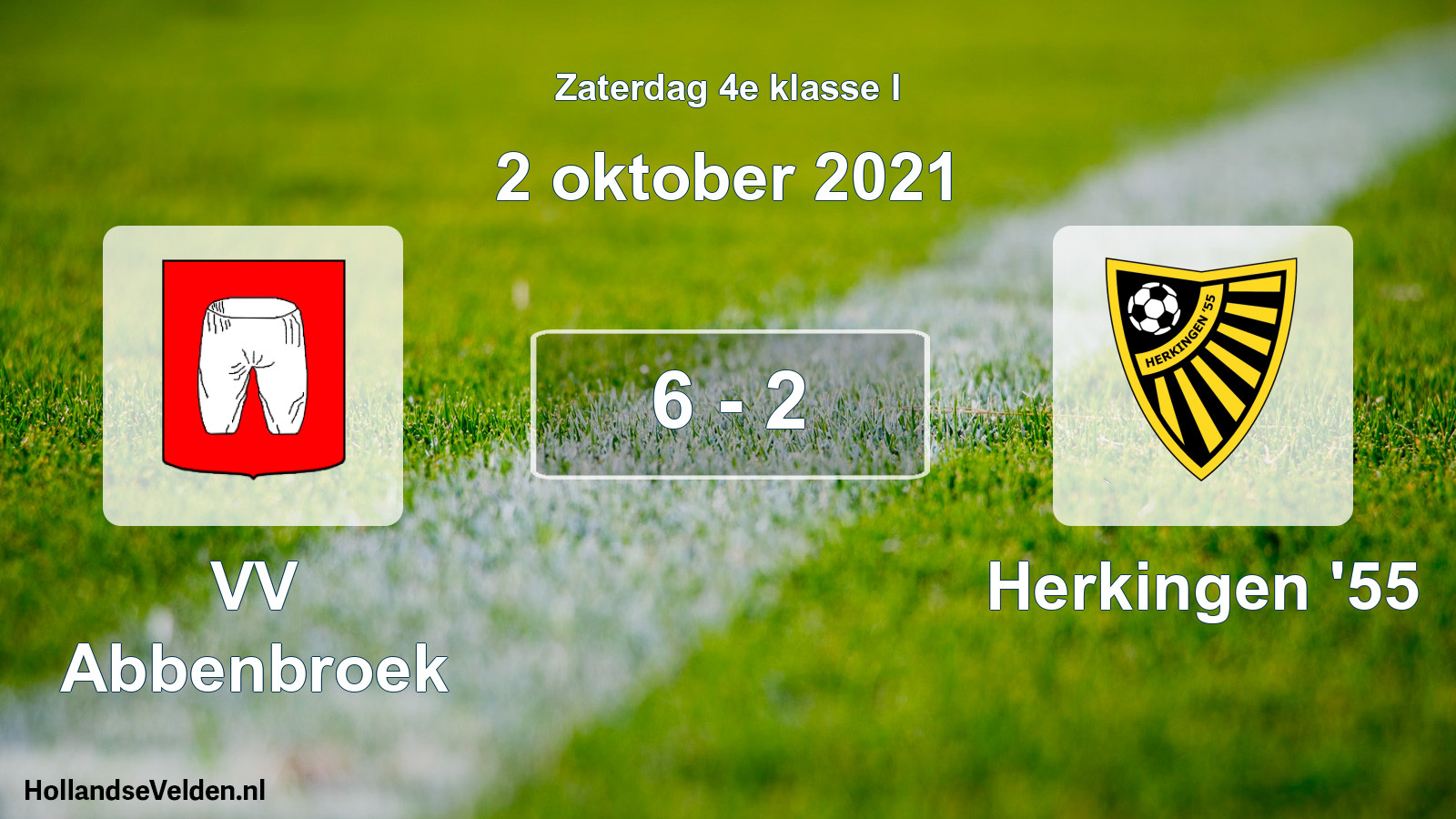 Total number of matches played: VV Abbenbroek - Herkingen '55 6 - 2 (2 October 2021)