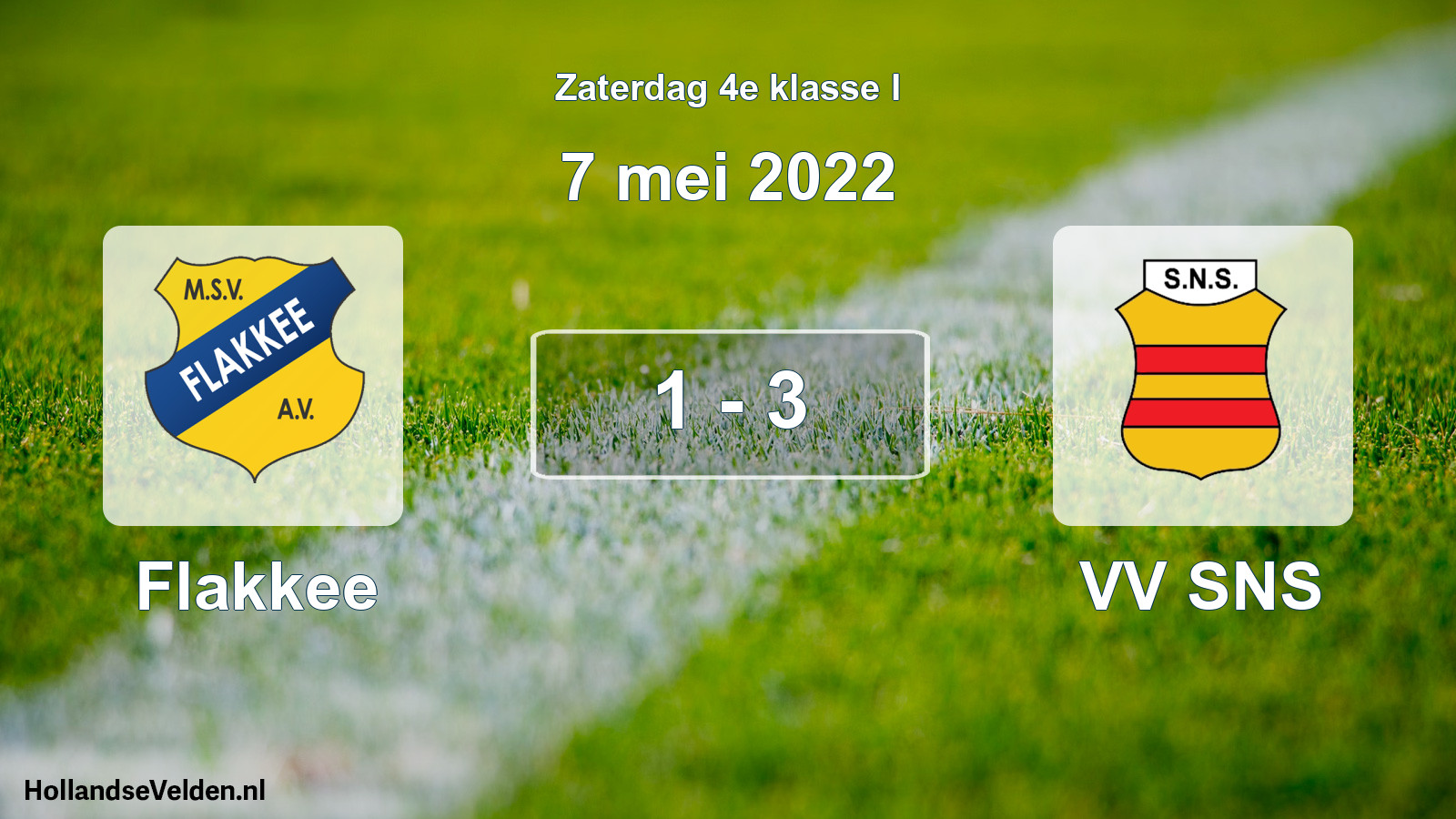 Total number of matches played: Flakkee - VV SNS 1 - 3 (7 May 2022)