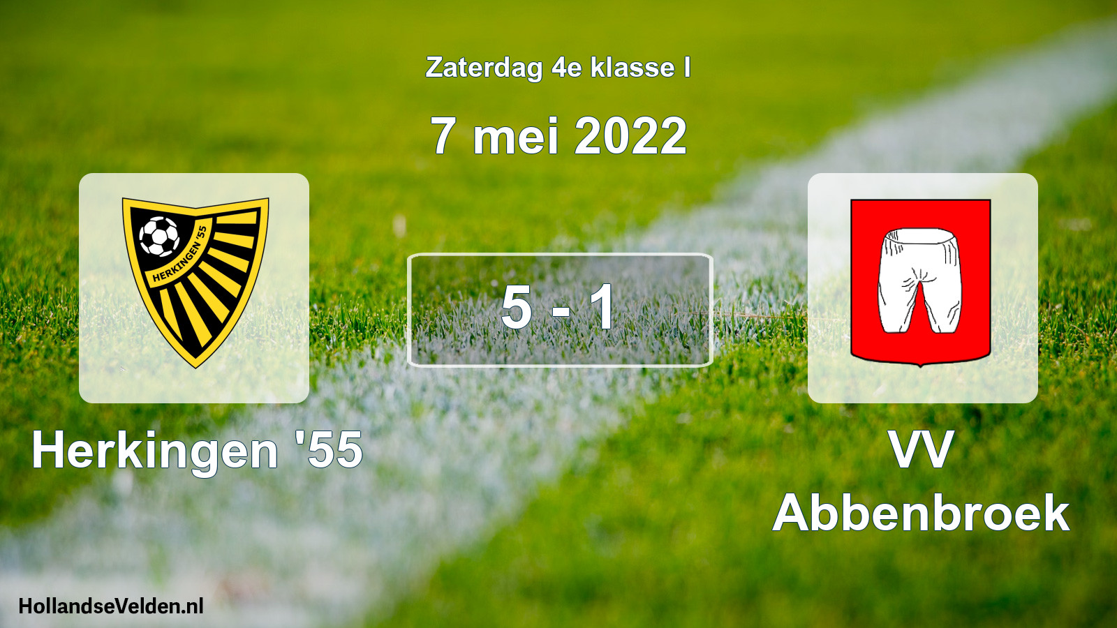Total number of matches played: Herkingen '55 - VV Abbenbroek 5 - 1 (7 May 2022)