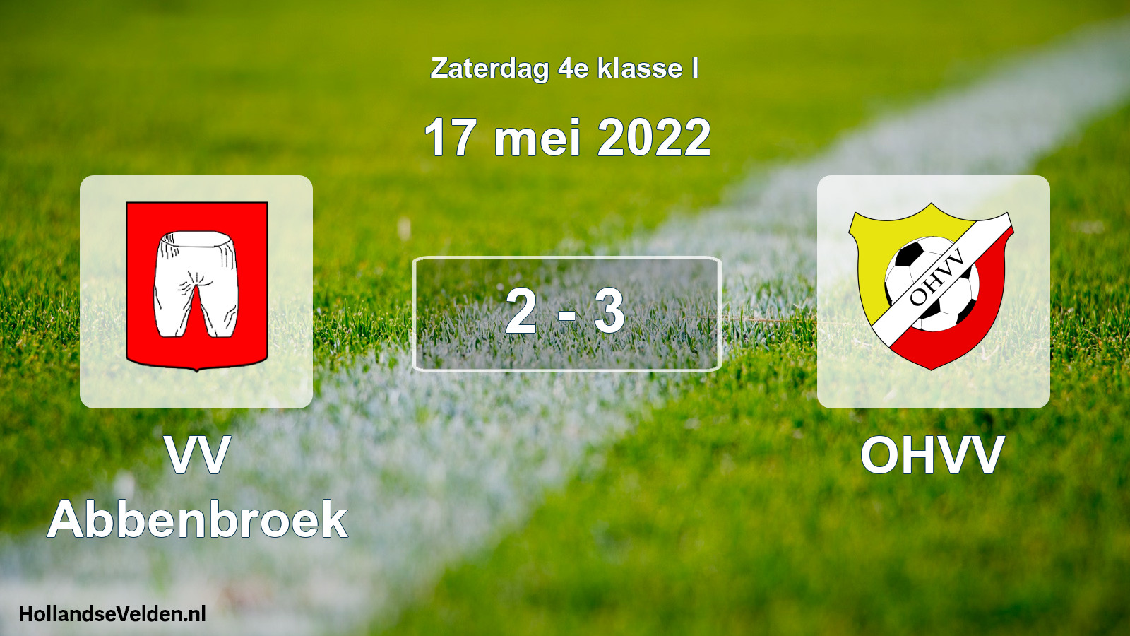 Total number of matches played: VV Abbenbroek - OHVV 2 - 3 (17 May 2022)
