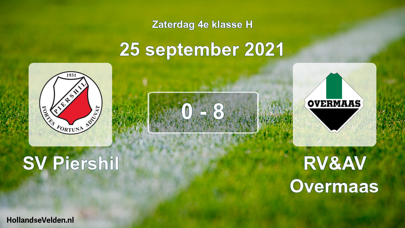 Total number of matches played: SV Piershil - RV&AV Overmaas 0 - 8 (25 September 2021)