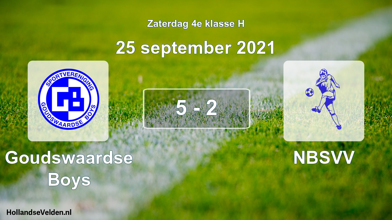 Total number of matches played: Goudswaardse Boys - NBSVV 5 - 2 (25 September 2021)