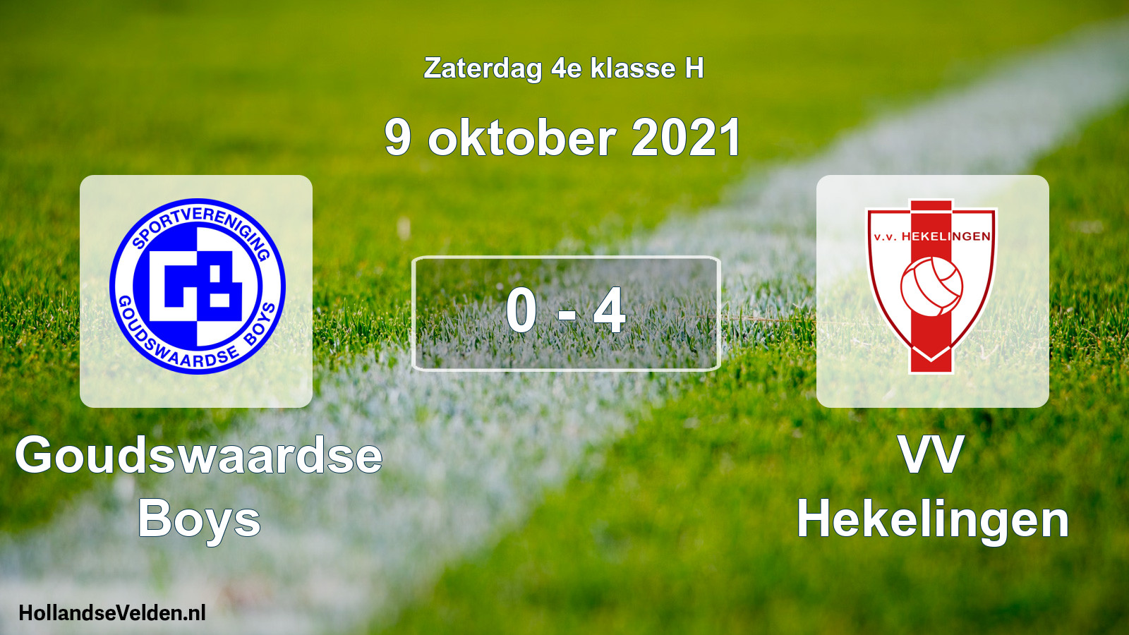 Total number of matches played: Goudswaardse Boys - VV Hekelingen 0 - 4 (9 October 2021)