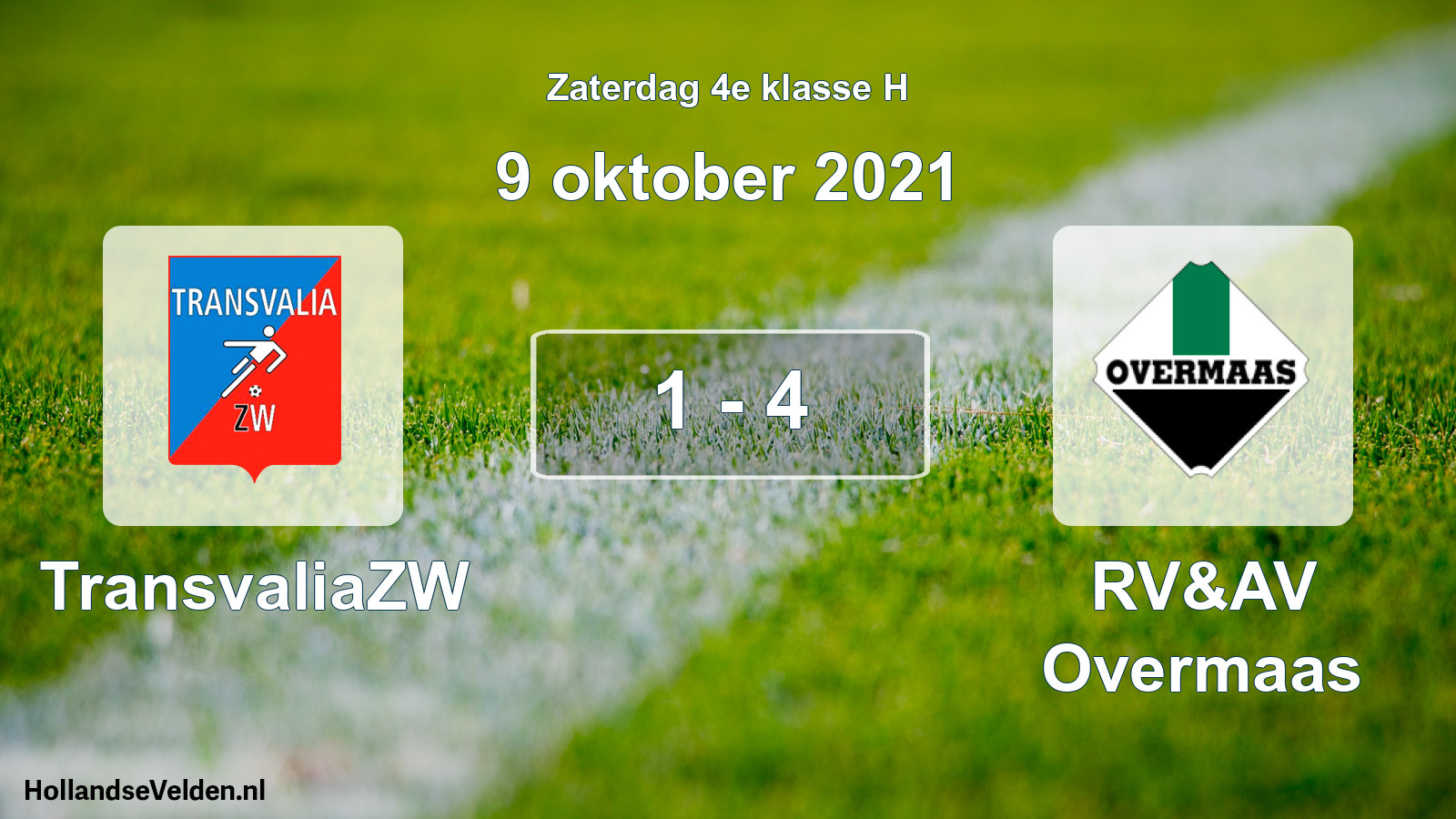 Total number of matches played: TransvaliaZW - RV&AV Overmaas 1 - 4 (9 October 2021)