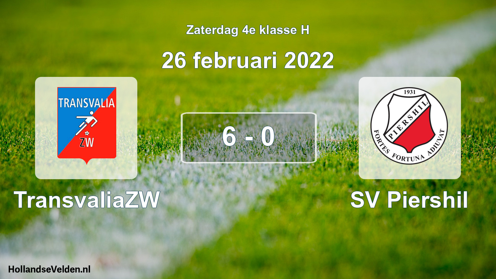 Total number of matches played: TransvaliaZW - SV Piershil 6 - 0 (26 February 2022)
