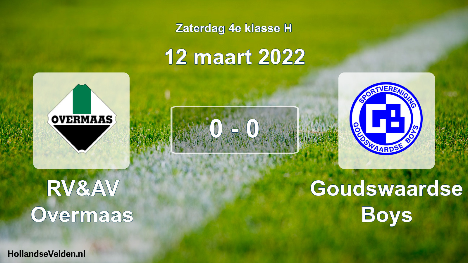 Total number of matches played: RV&AV Overmaas - Goudswaardse Boys 0 - 0 (12 March 2022)