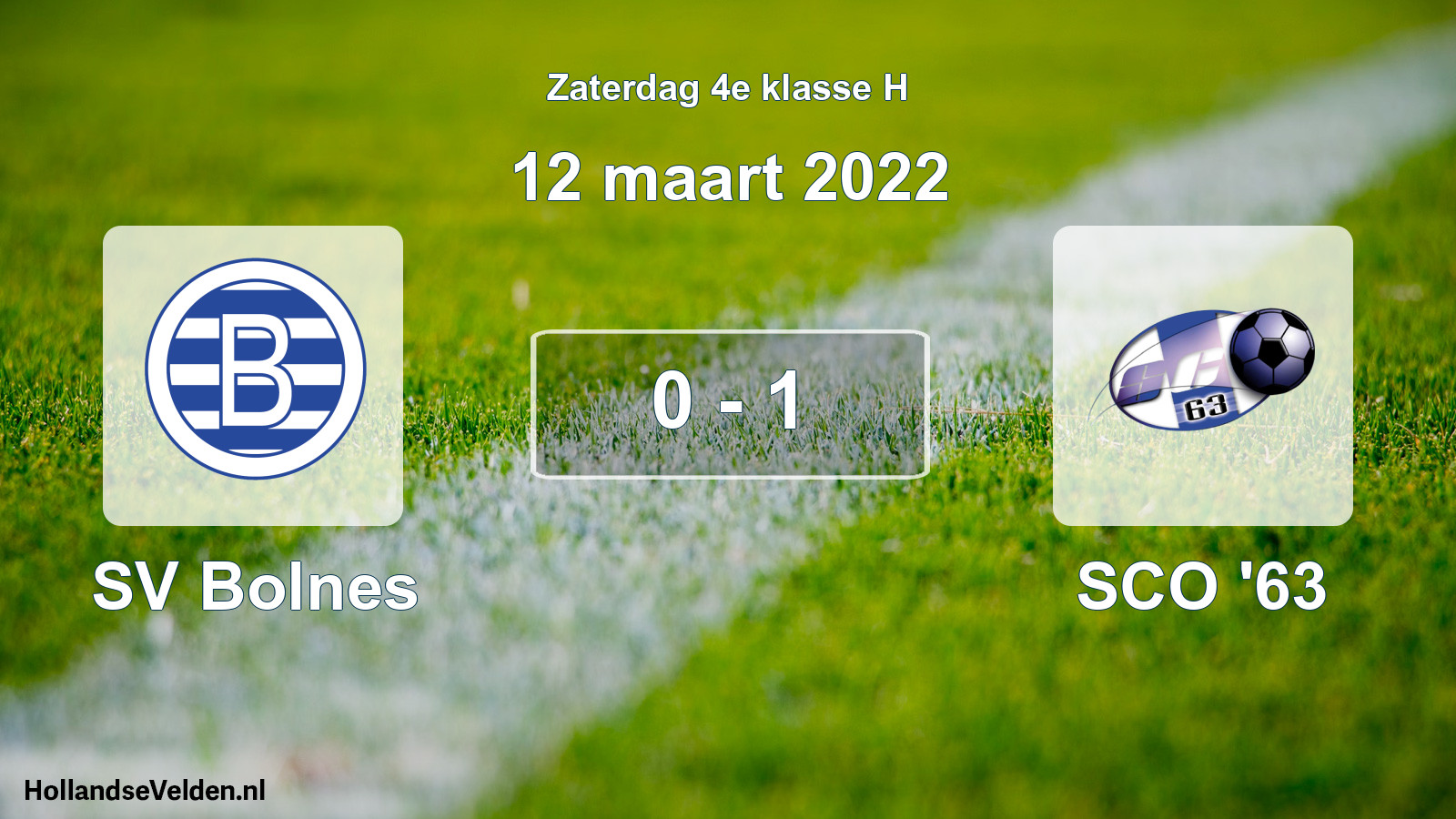 Total number of matches played: SV Bolnes - SCO '63 0 - 1 (12 March 2022)