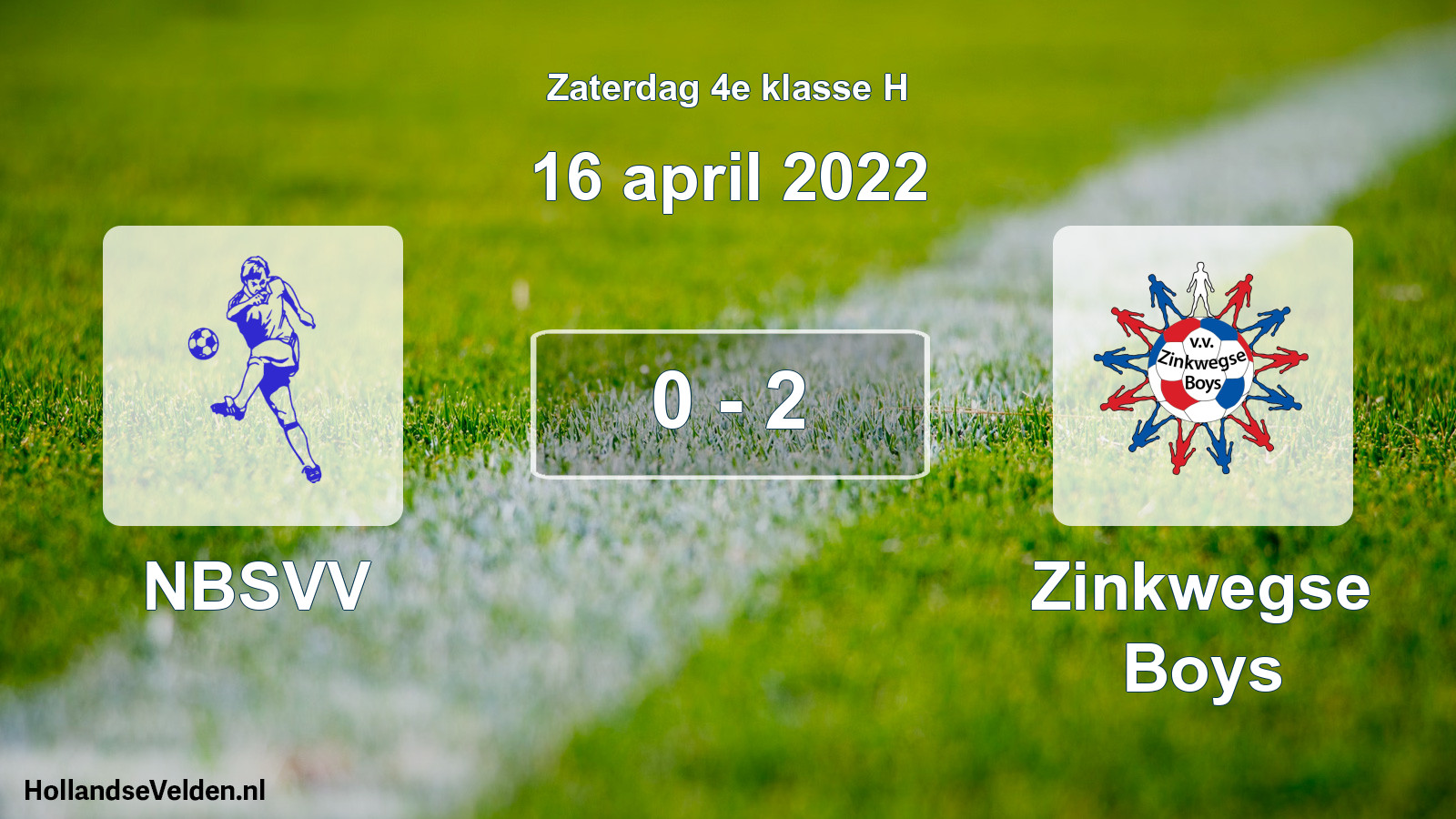 Total number of matches played: NBSVV - Zinkwegse Boys 0 - 2 (16 April 2022)