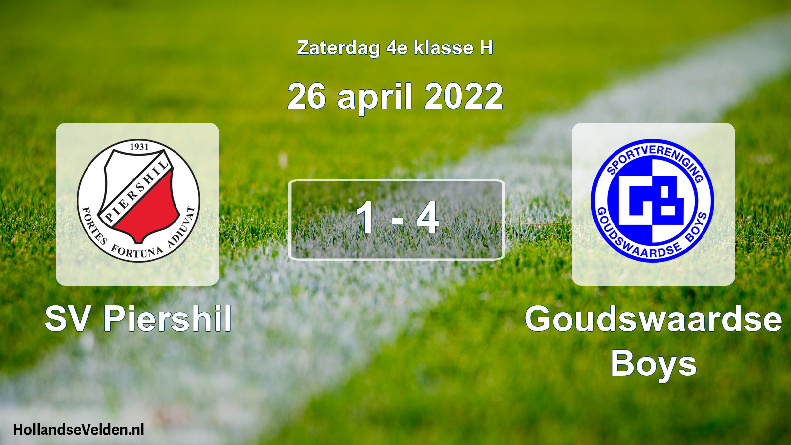 Total number of matches played: SV Piershil - Goudswaardse Boys 1 - 4 (26 April 2022)