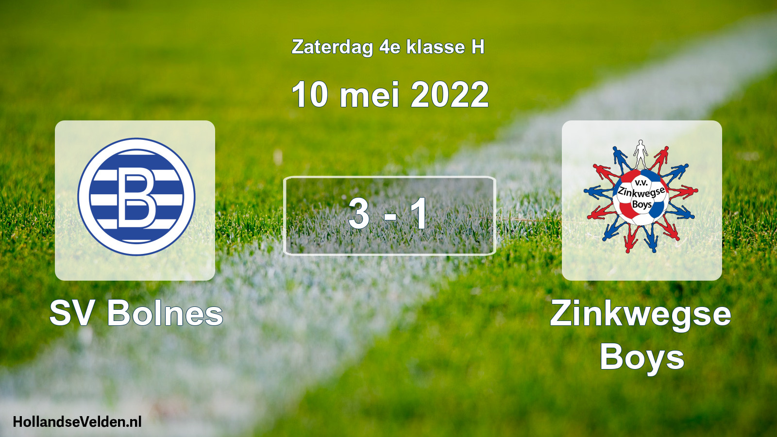 Total number of matches played: SV Bolnes - Zinkwegse Boys 3 - 1 (10 May 2022)