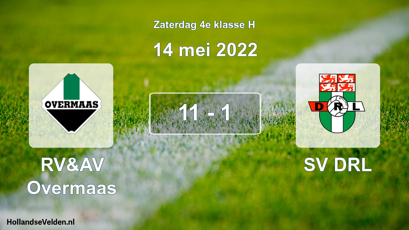 Total number of matches played: RV&AV Overmaas - SV DRL 11 - 1 (14 May 2022)