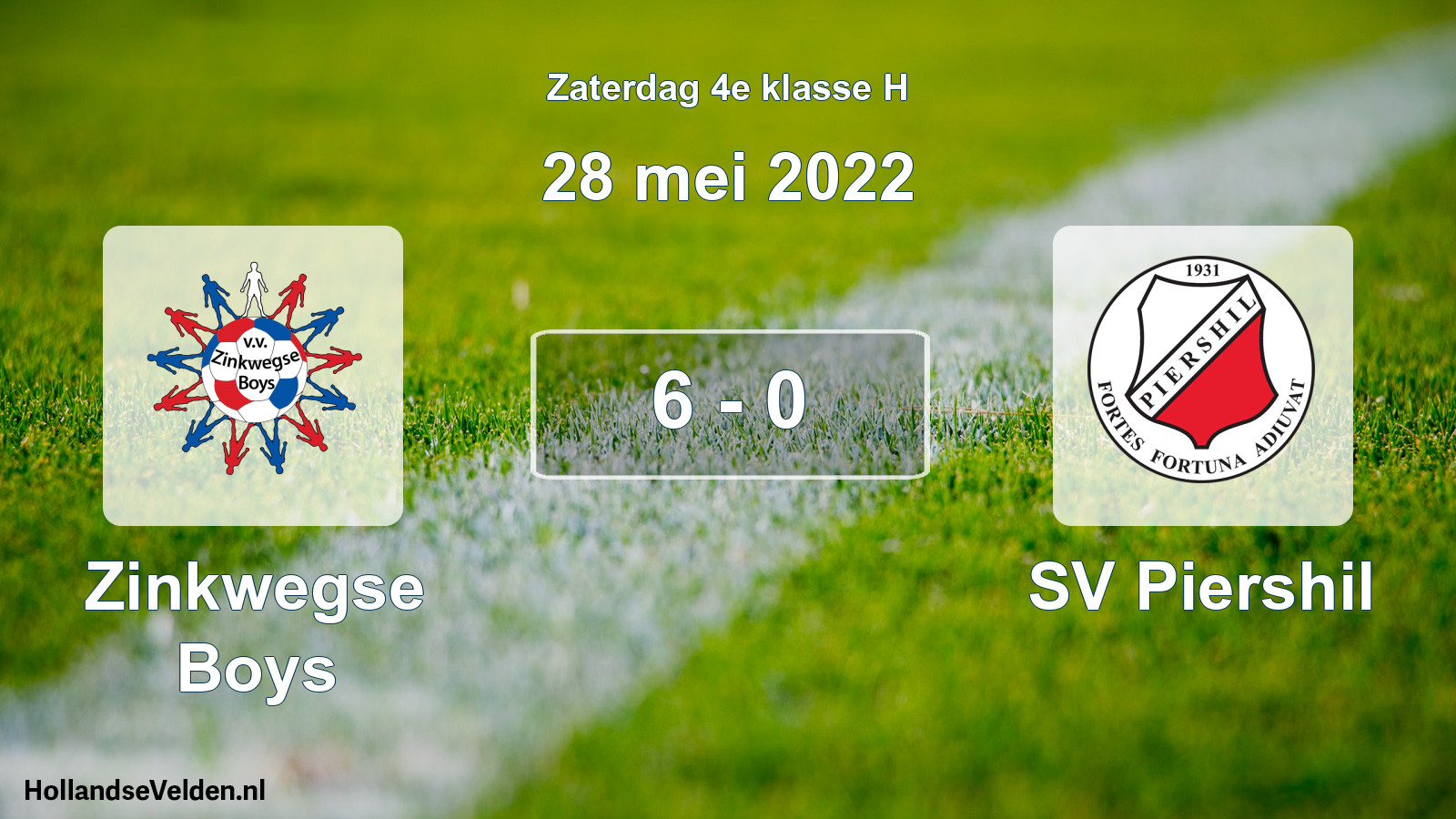 Total number of matches played: Zinkwegse Boys - SV Piershil 6 - 0 (28 May 2022)