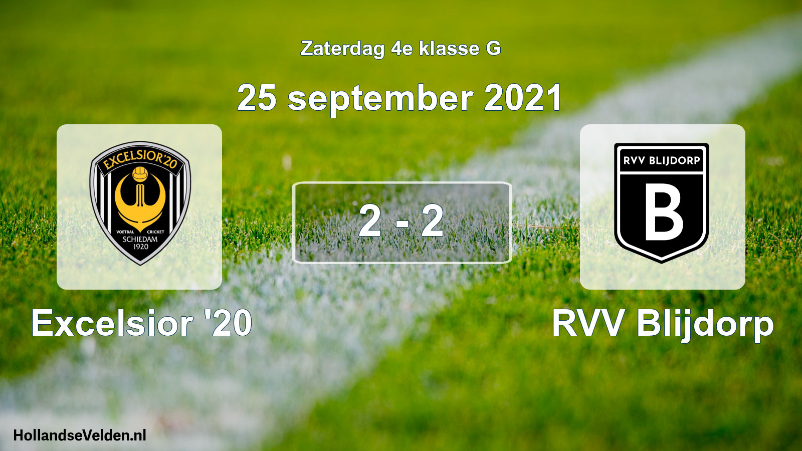 Total number of matches played: Excelsior '20 - RVV Blijdorp 2 - 2 (25 September 2021)