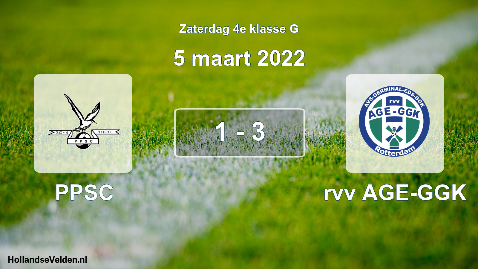 Total number of matches played: PPSC - rvv AGE-GGK 1 - 3 (5 March 2022)