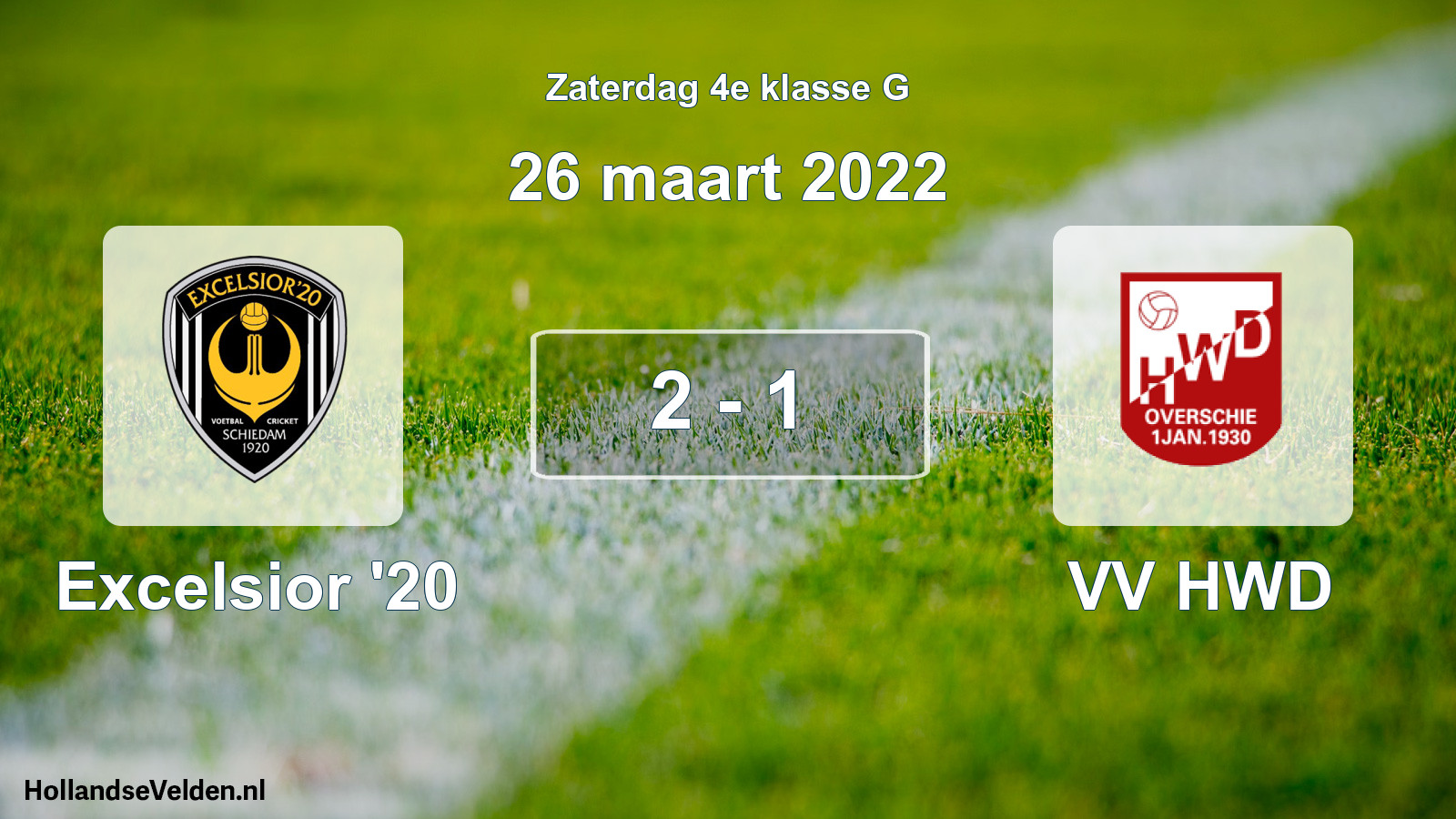 Total number of matches played: Excelsior '20 - VV HWD 2 - 1 (26 March 2022)