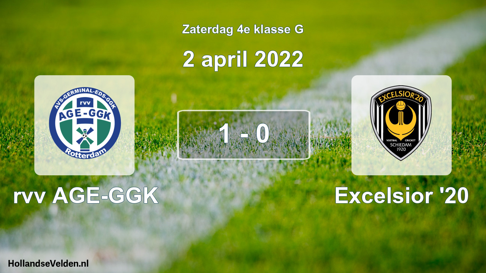 Total number of matches played: rvv AGE-GGK - Excelsior '20 1 - 0 (2 April 2022)