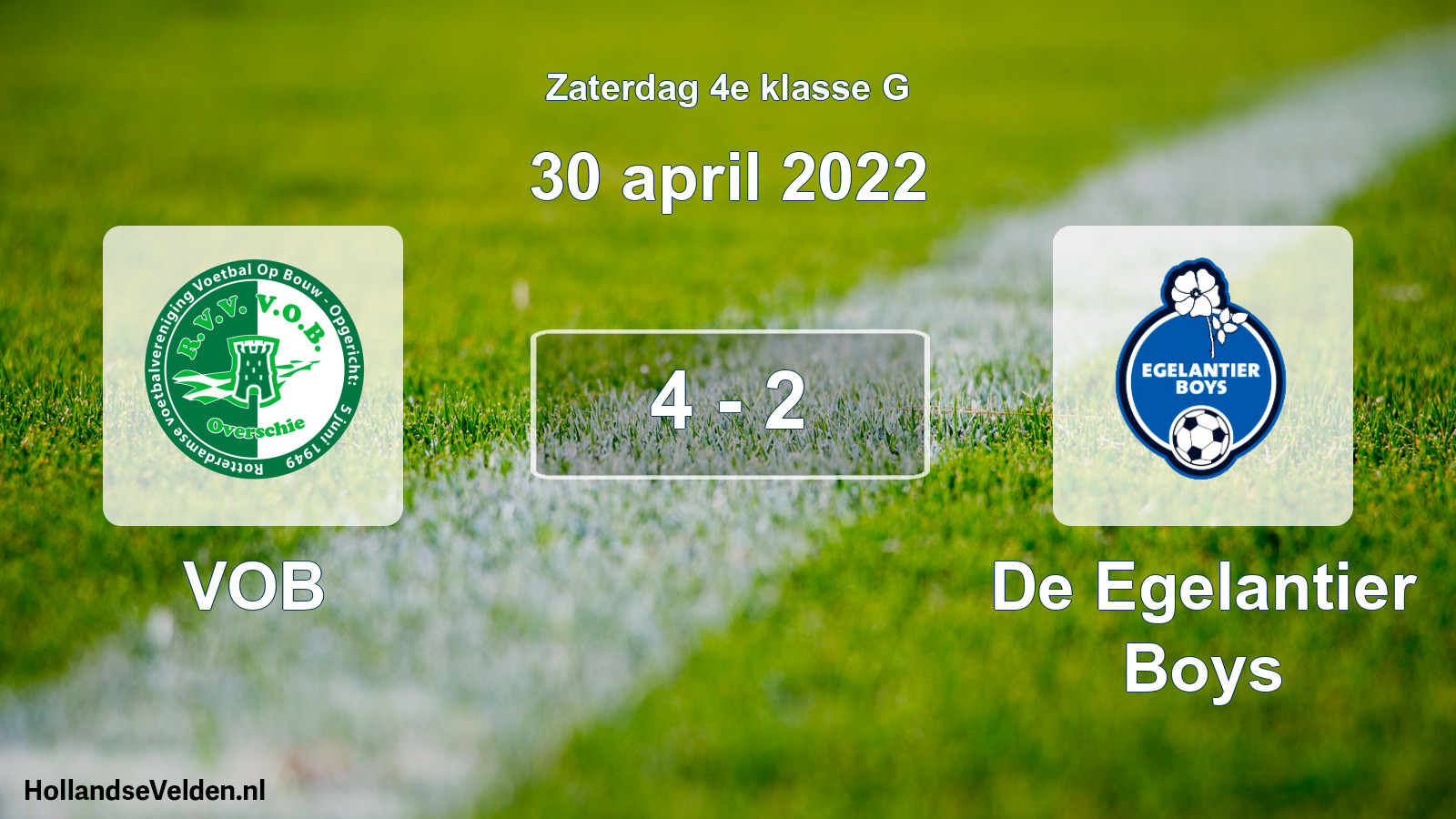 Total number of matches played: VOB - De Egelantier Boys 4 - 2 (30 April 2022)