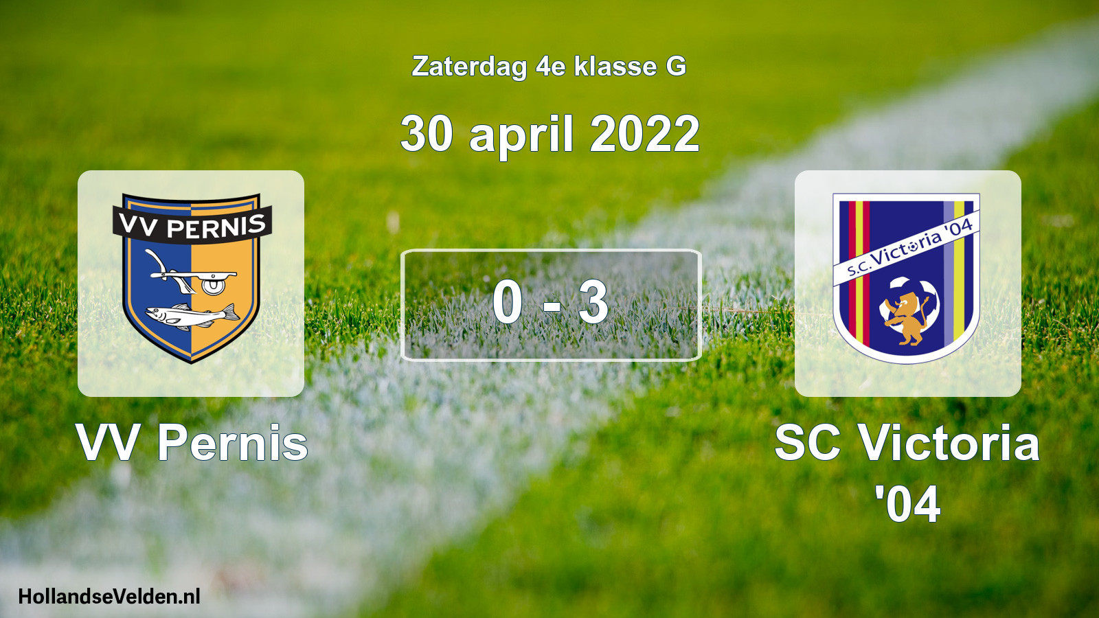 Total number of matches played: VV Pernis - SC Victoria '04 0 - 3 (30 April 2022)