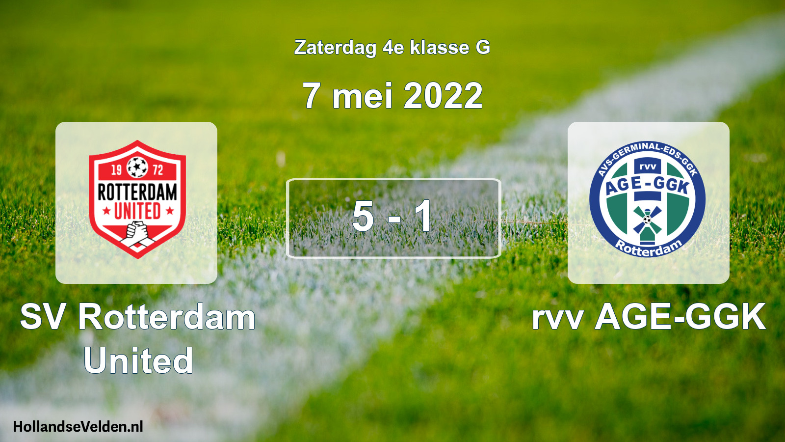 Total number of matches played: SV Rotterdam United - rvv AGE-GGK 5 - 1 (7 May 2022)