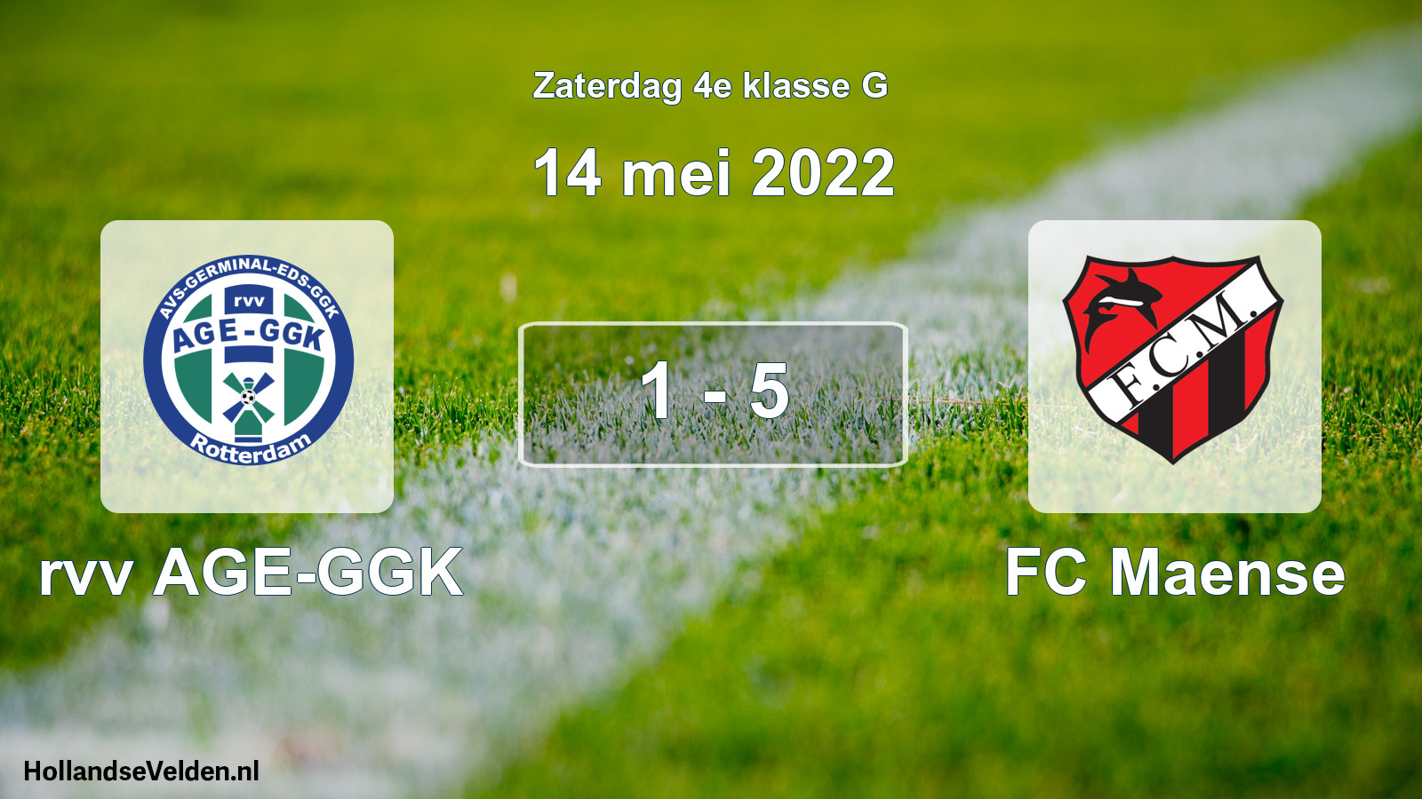 Total number of matches played: rvv AGE-GGK - FC Maense 1 - 5 (14 May 2022)