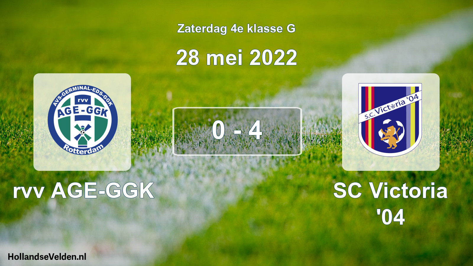 Total number of matches played: rvv AGE-GGK - SC Victoria '04 0 - 4 (28 May 2022)