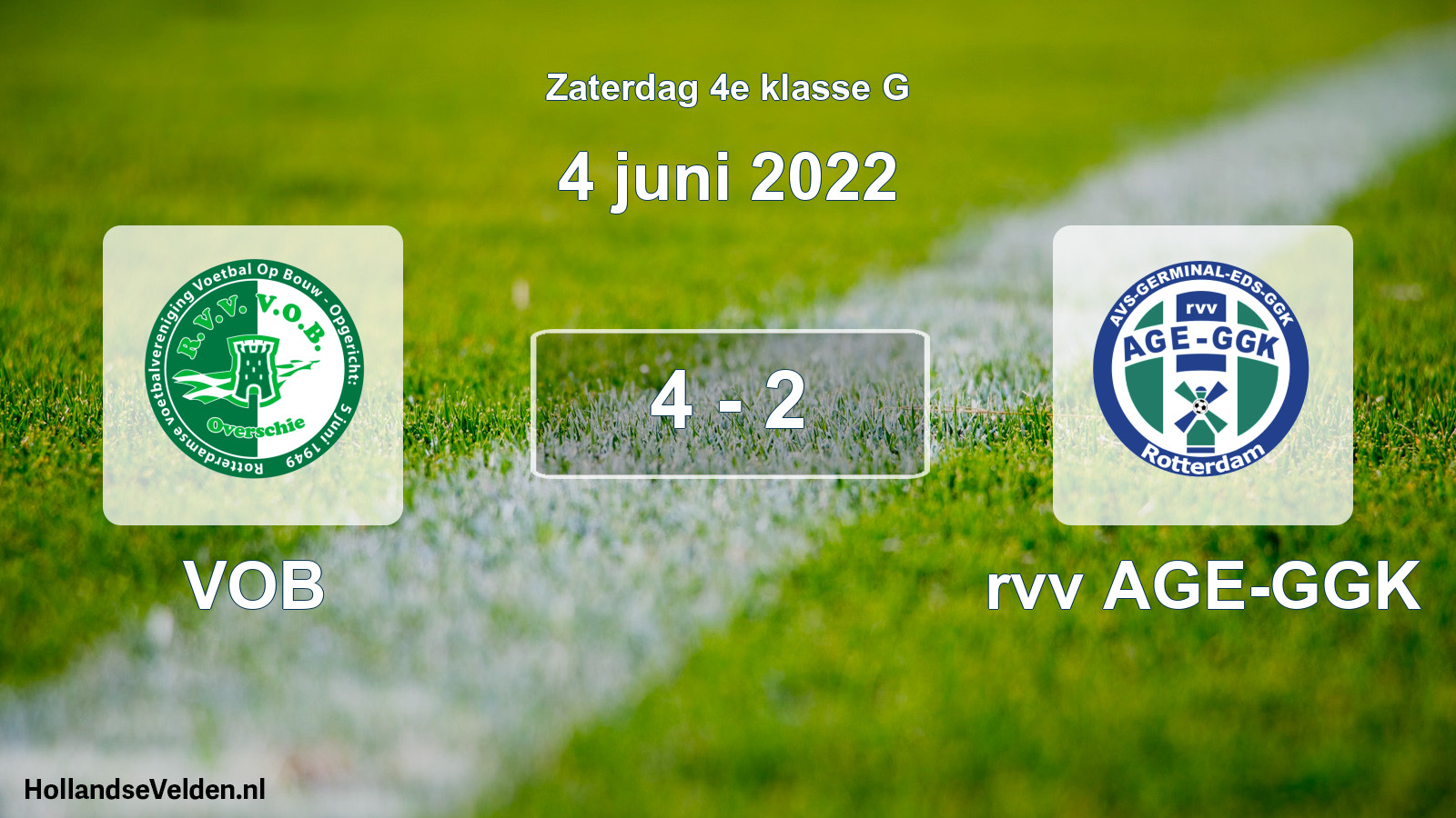 Total number of matches played: VOB - rvv AGE-GGK 4 - 2 (4 June 2022)