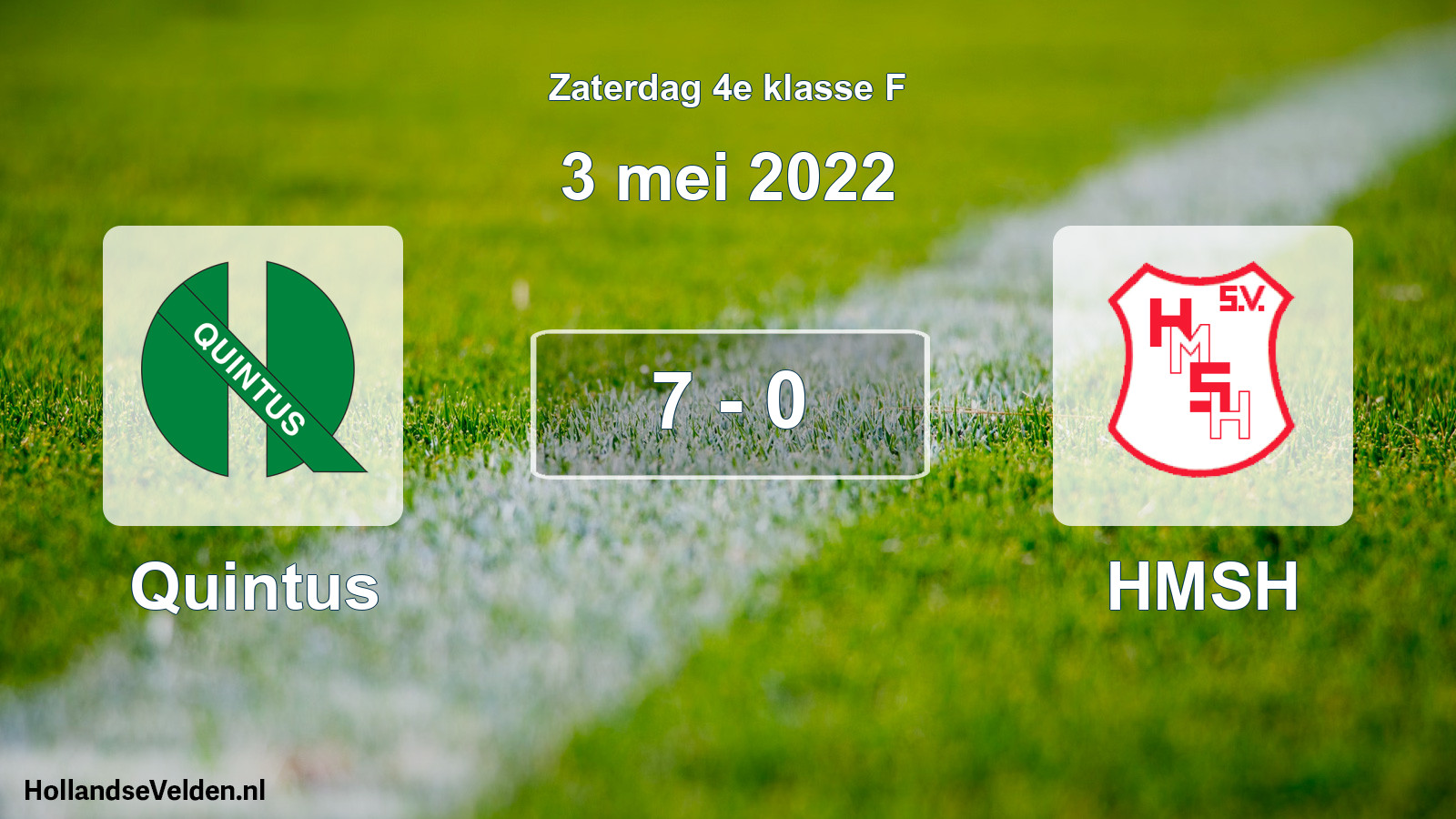 Total number of matches played: Quintus - HMSH 7 - 0 (3 May 2022)
