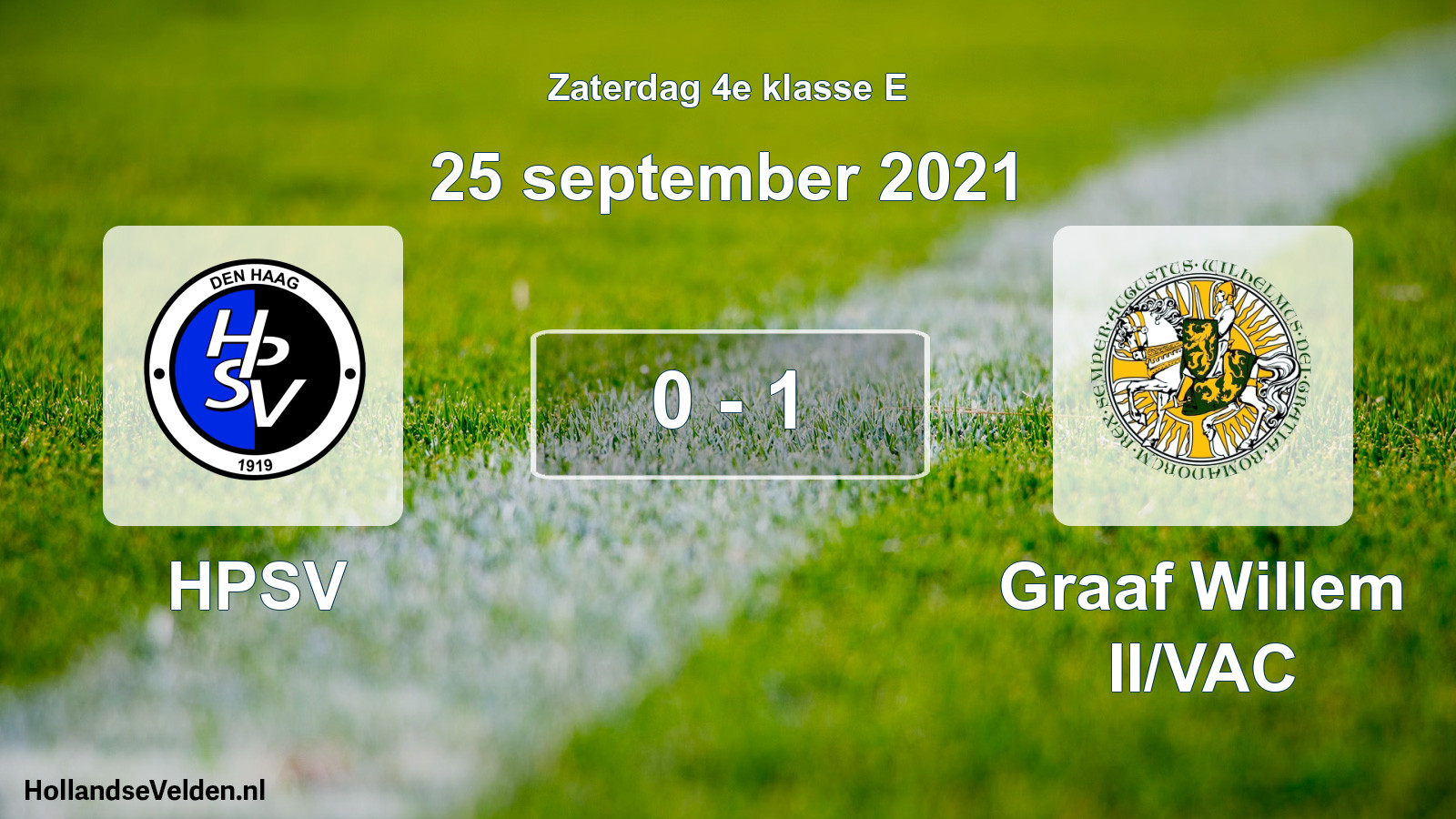 Total number of matches played: HPSV - Graaf Willem II/VAC 0 - 1 (25 September 2021)