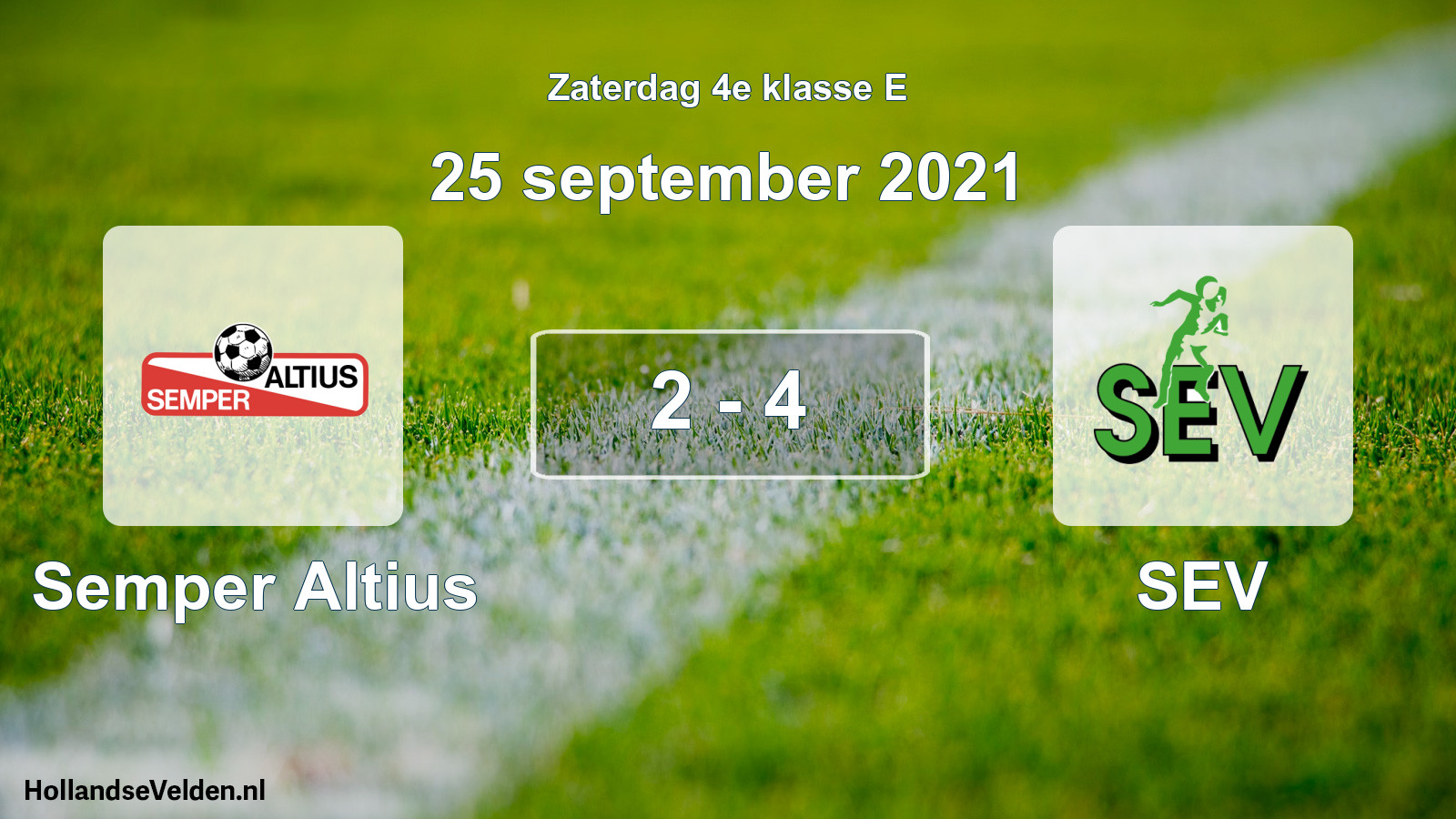 Total number of matches played: Semper Altius - SEV 2 - 4 (25 September 2021)