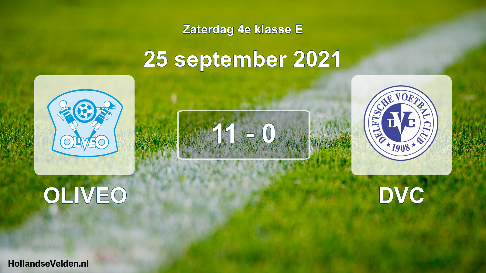 Total number of matches played: OLIVEO - DVC 11 - 0 (25 September 2021)