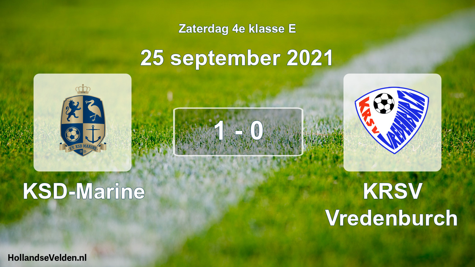 Total number of matches played: KSD-Marine - KRSV Vredenburch 1 - 0 (25 September 2021)