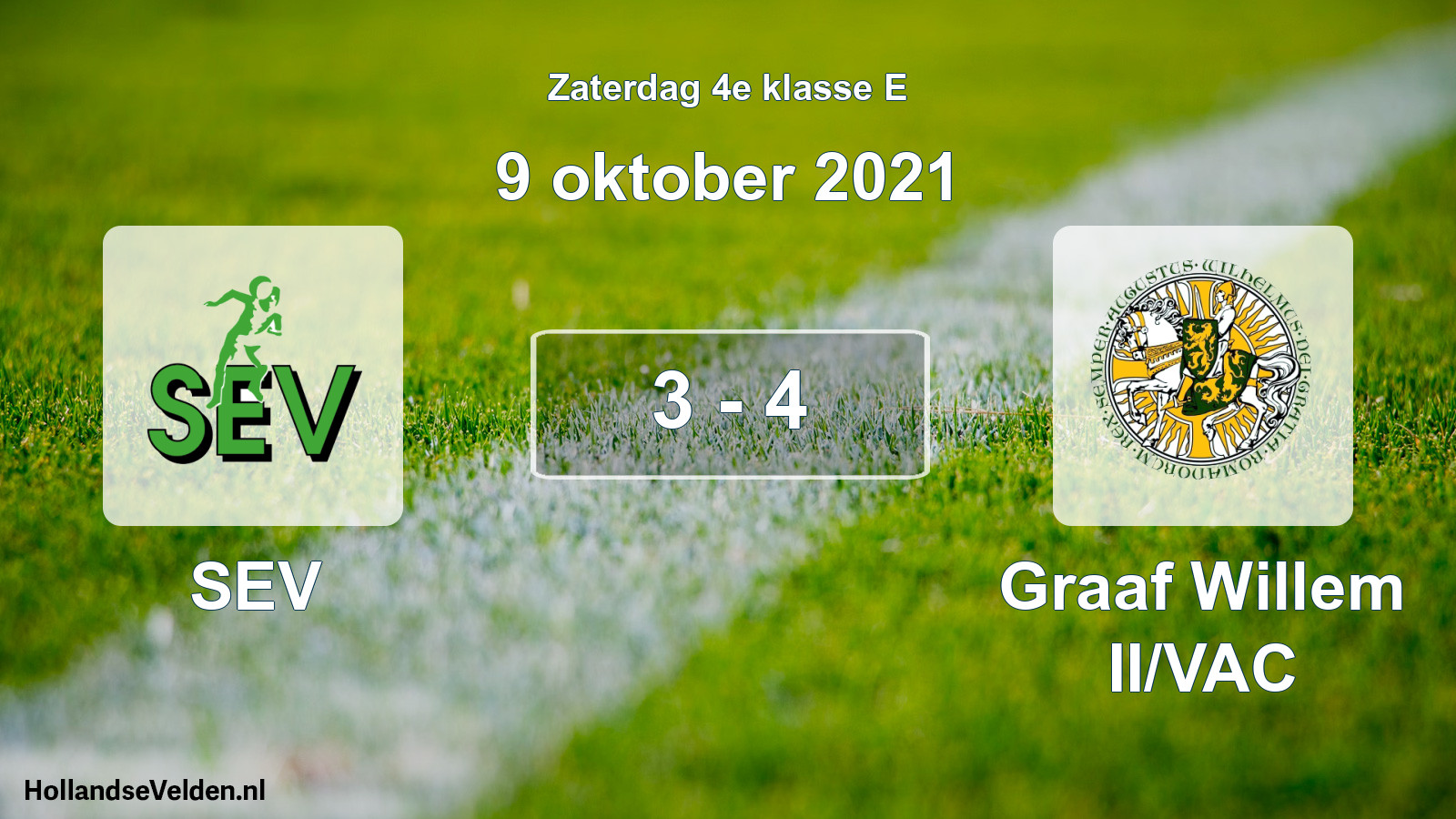 Total number of matches played: SEV - Graaf Willem II/VAC 3 - 4 (9 October 2021)