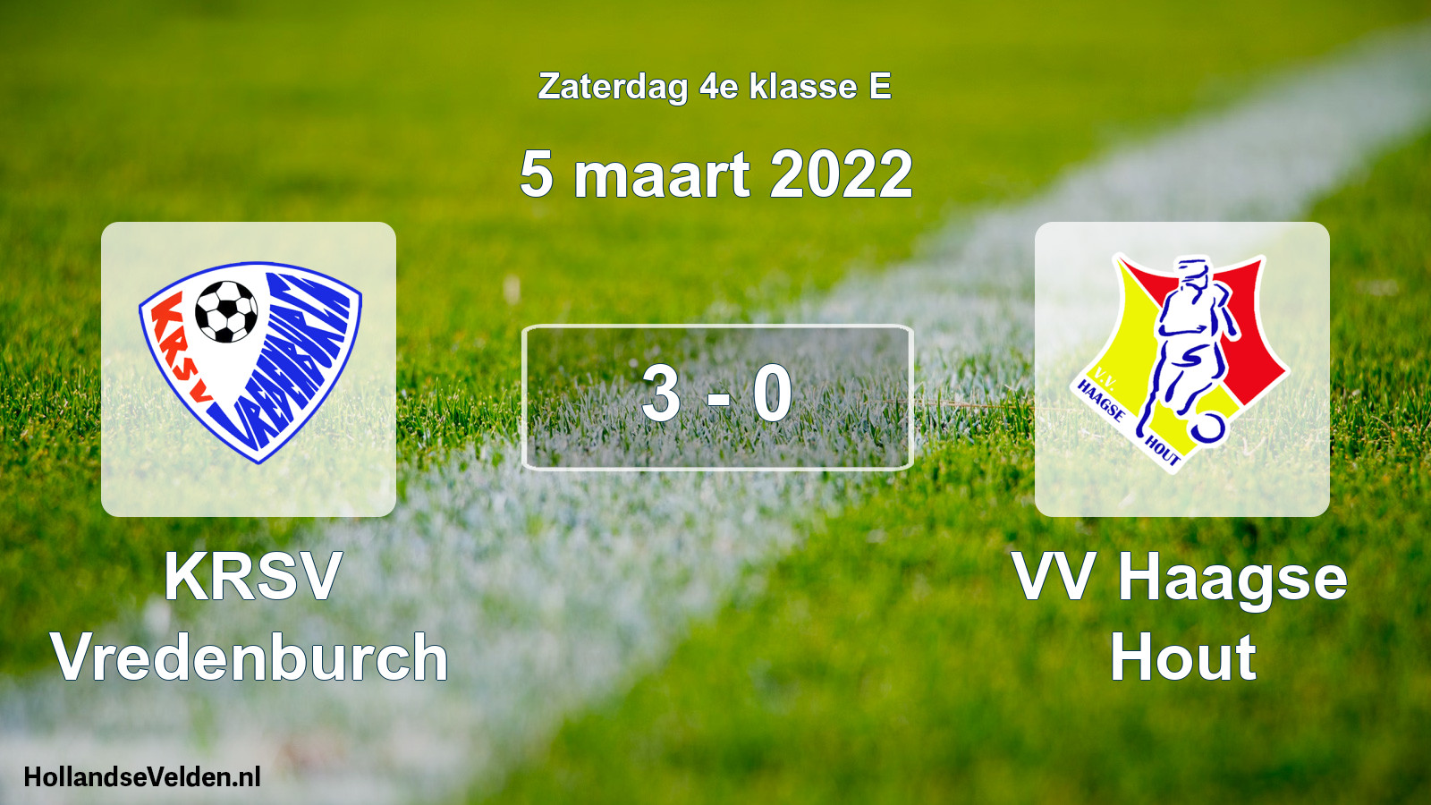 Total number of matches played: KRSV Vredenburch - VV Haagse Hout 3 - 0 (5 March 2022)